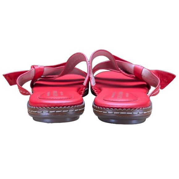 Cole Haan Grandseries Leather Strappy Flat Sandals Size 9.5 Red Cloudfeel Soft - Picture 5 of 8